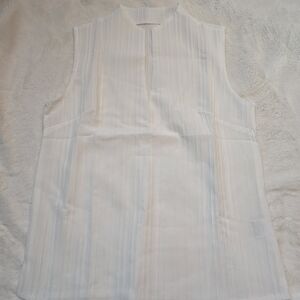 Sleeveless White Stripe Tank Top